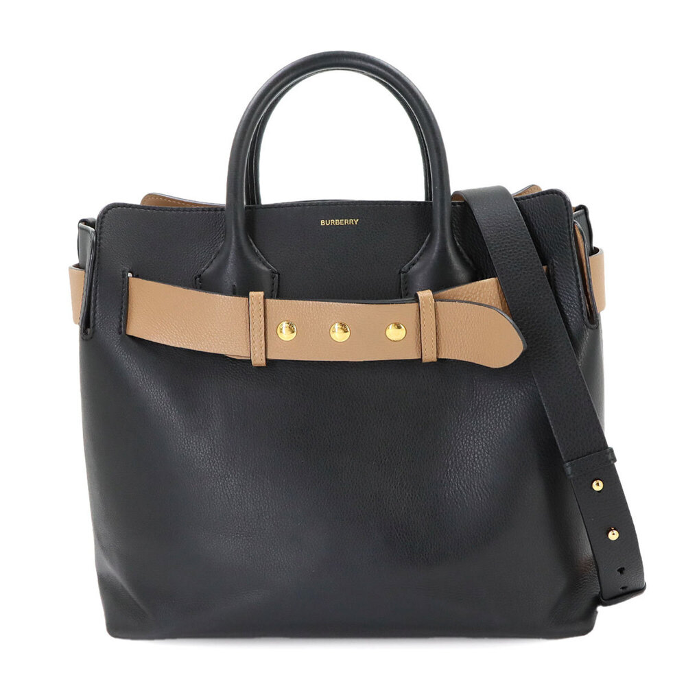 Burberry Belt Bag - 2-way Waist Bag/Handbag/Shoulder Leather Black/Beige 4076723